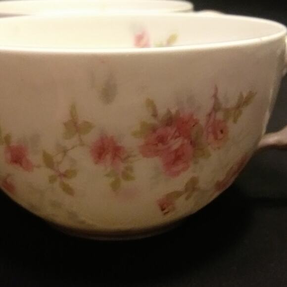 4 Antique Theodore Haviland France Floral Tea Cups - Picture 12 of 15